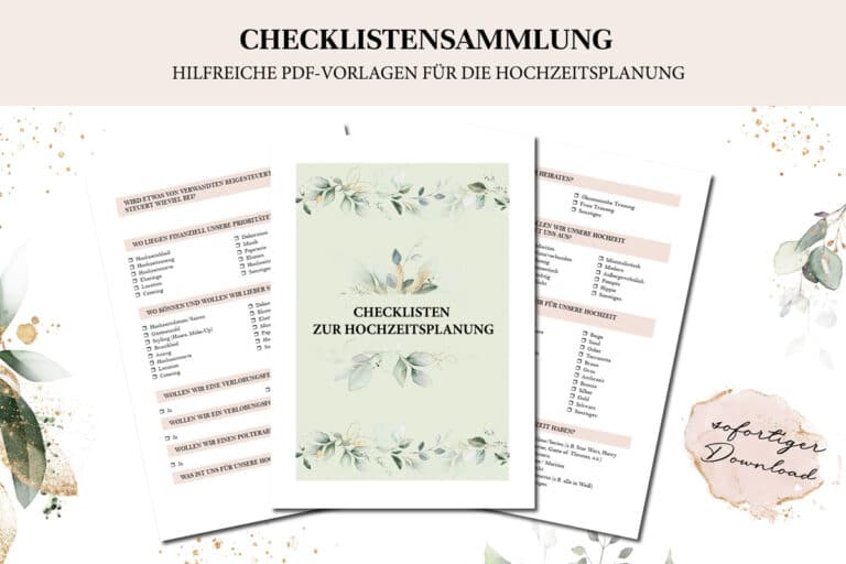 Checkliste Hochzeitsplanung - Nützliche PDF-Checklisten