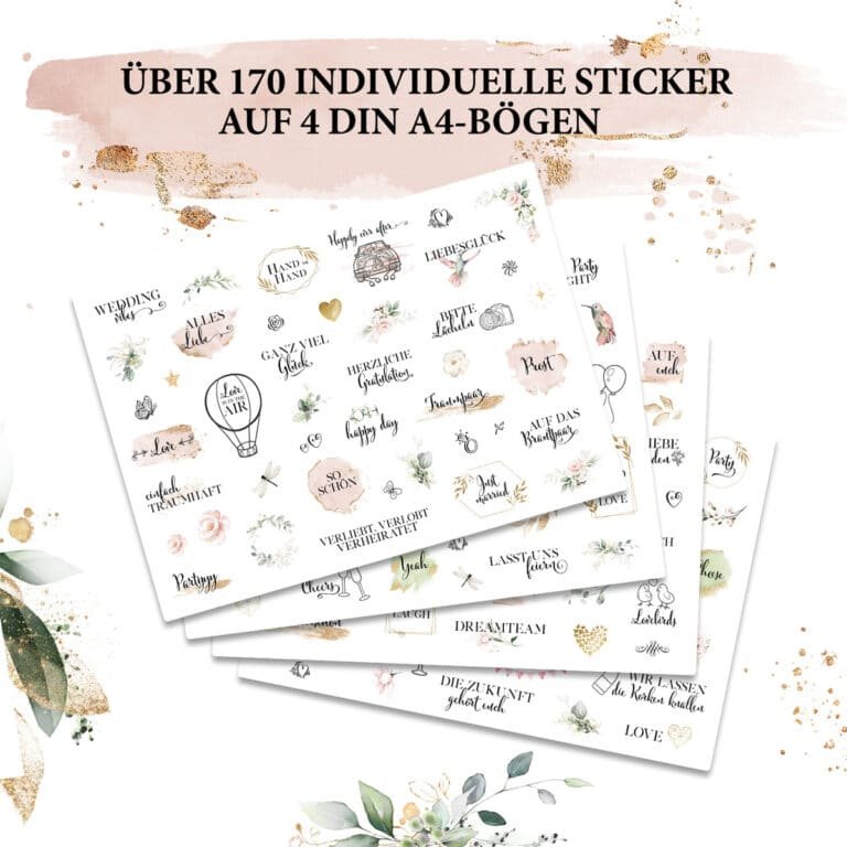 Sticker Hochzeit – Das liebevolle Extra für eure Traumhochzeit