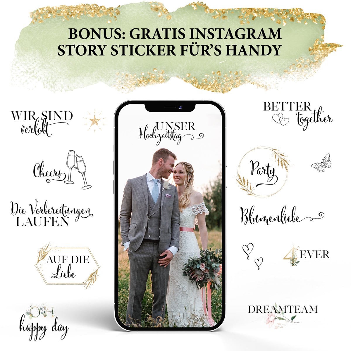 Instagram Story Sticker zum Thema Hochzeit